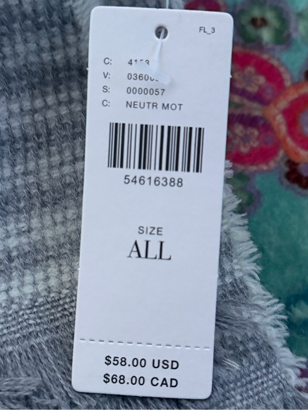 Anthropologie Striped Fringe Scarf - Gray, Cream & Taupe - Picture 2 of 4